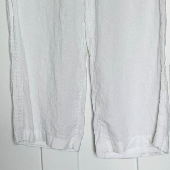 Athleta Cabo Linen Wide Leg Pant Calla Lilly Size 16 - Picture 6 of 10